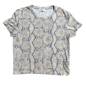 Aritzia Babaton Crop Top Size Small Snake Skin Print Python Print Stretch